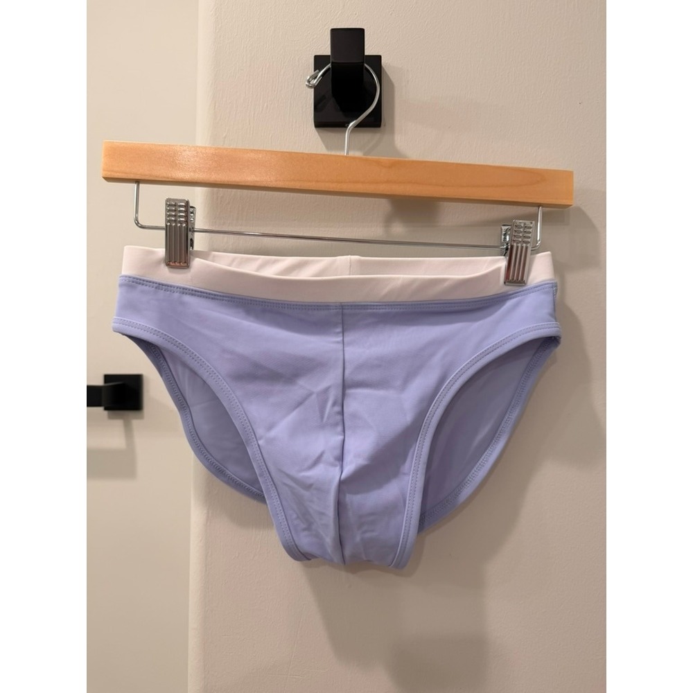 ASOS DESIGN Swim Briefs Mens XS Lavender Purple White Colorblock 116748672